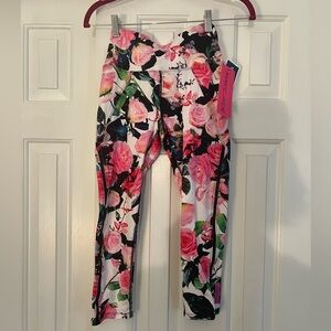 Betsy Johnson performance floral leggings